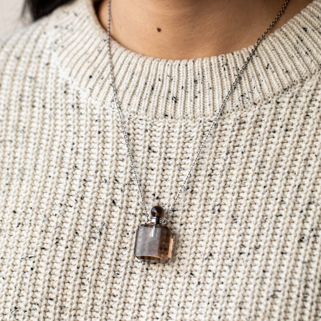 Collana per Aromaterapia in Quarzo Fumè