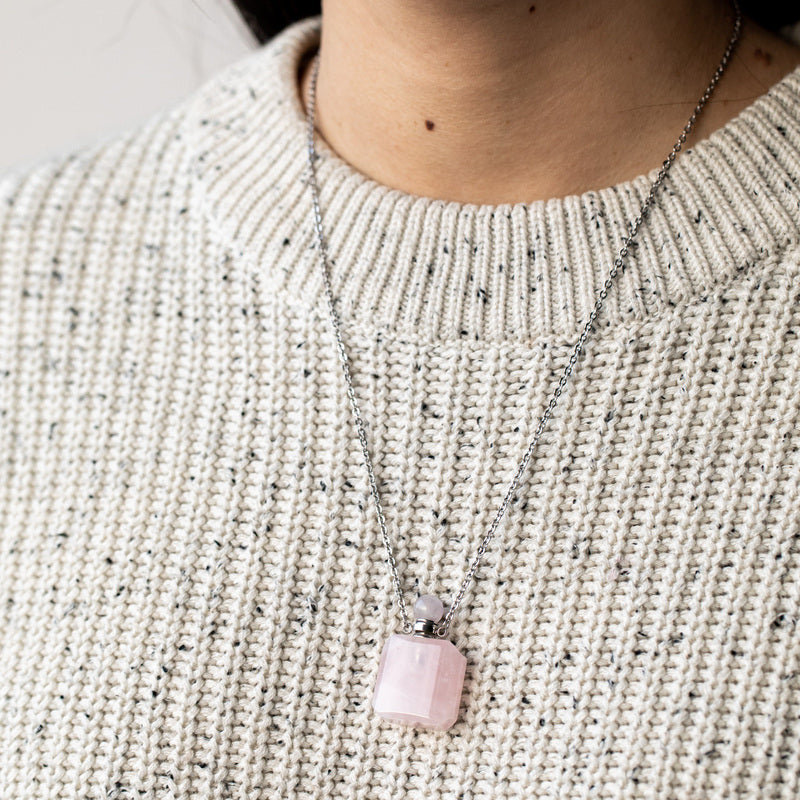 Collana per Aromaterapia in Quarzo Rosa