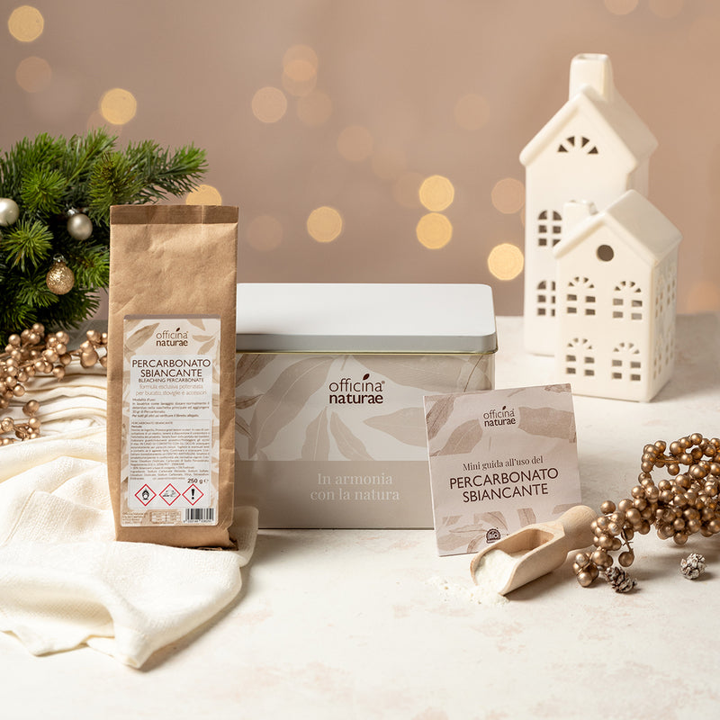 Kit Scatola in Latta di Natale con Percarbonato Sbiancante - Officina Naturae
