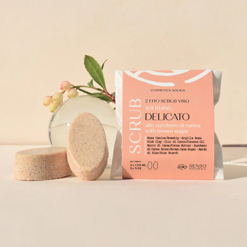Scrub Viso Solido allo Zucchero di Canna 2 pz. - Senso Naturale