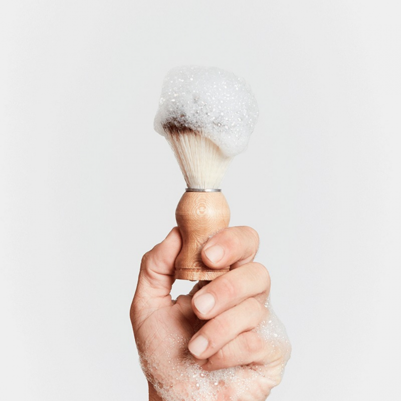 Pennello da Barba Vegano in Legno Naturale