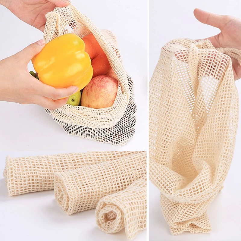 Set Sacchetti a Rete in Cotone Bio