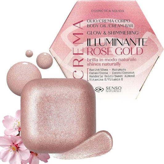 Crema/Olio Corpo Solido Rose Gold | Illuminante - Senso Naturale