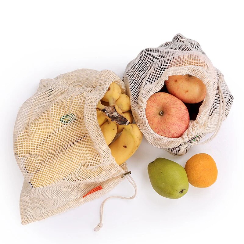 Set Sacchetti a Rete in Cotone Bio